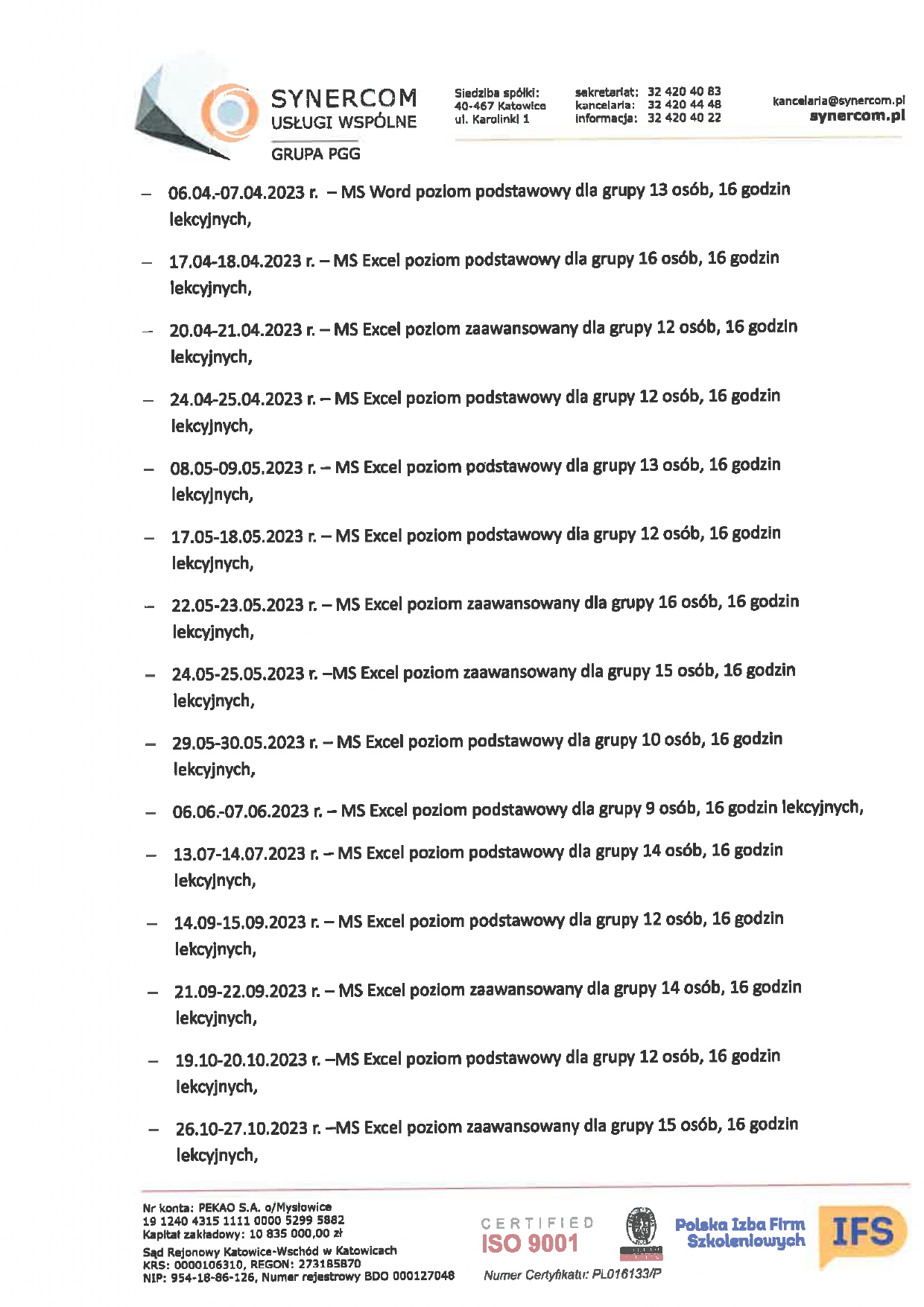 Referencje — Synercom Usługi Wspólne (Grupa PGG), str. 2