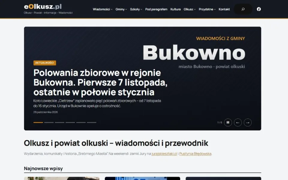 Zrzut ekranu strony eOlkusz.pl